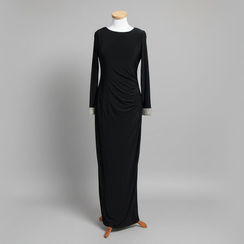 Marina black dress with rhinestones size 6